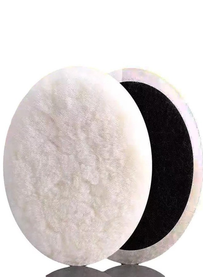 MLD 5 Inch Wool Pad Soft Wool Clean Polishing Polisher Buffing Bonnet Disc Pad For Car Auto Bike Polishing Woolen Buffer Wax PWP-101 (5 Inch) Pack Of -1, White - Image 1
